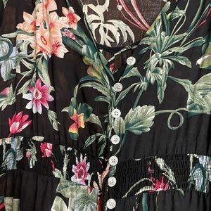 Long black floral dress